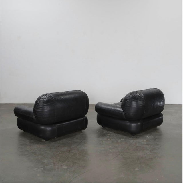 Pair of 1970’s Adriano Piazzesi Stitched Leather Lounge Chairs For Sale - Image 14 of 18