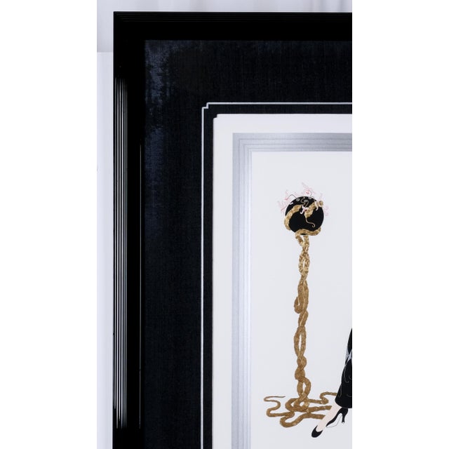1986 Erte "Harmony" Artist Hand Signed & Numbered Limited Edition 82/300 Velvet Matted & Framed Serigraph Very Good + Condition For Sale - Image 4 of 7