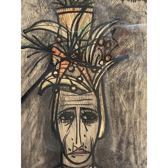 Bernard Buffet, Portrait, 1950, Artwork on Paper For Sale - Image 4 of 10