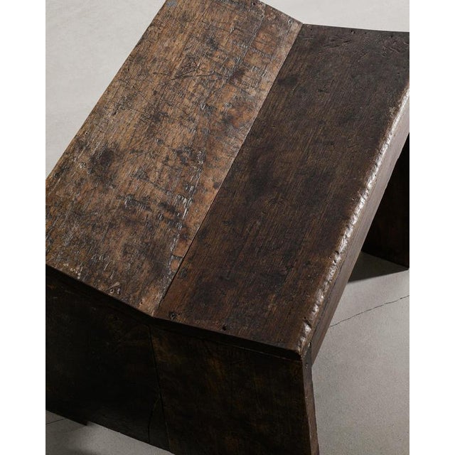 French Mid-Century Wooden Sewing Stool in Teak by Pierre Jeanneret, 1950s For Sale - Image 6 of 7
