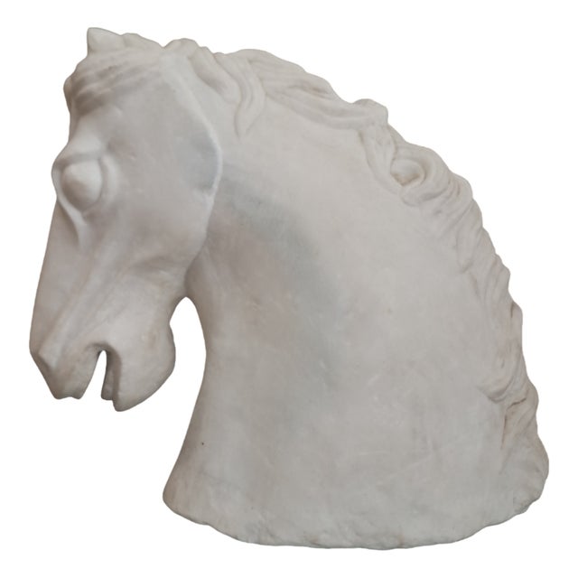Large Vintage Horse Head Bust Sculpture, 1978 For Sale