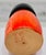 Orange Vintage Sosaku Japanese Kokeshi Doll, Signed, Orange Geometric Kimono For Sale - Image 8 of 9