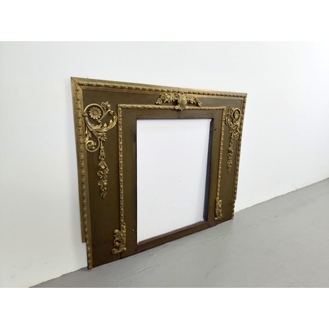 1920s Louis XVI Metal Fireplace Surround with Brass Ornaments, 1920s For Sale - Image 5 of 13