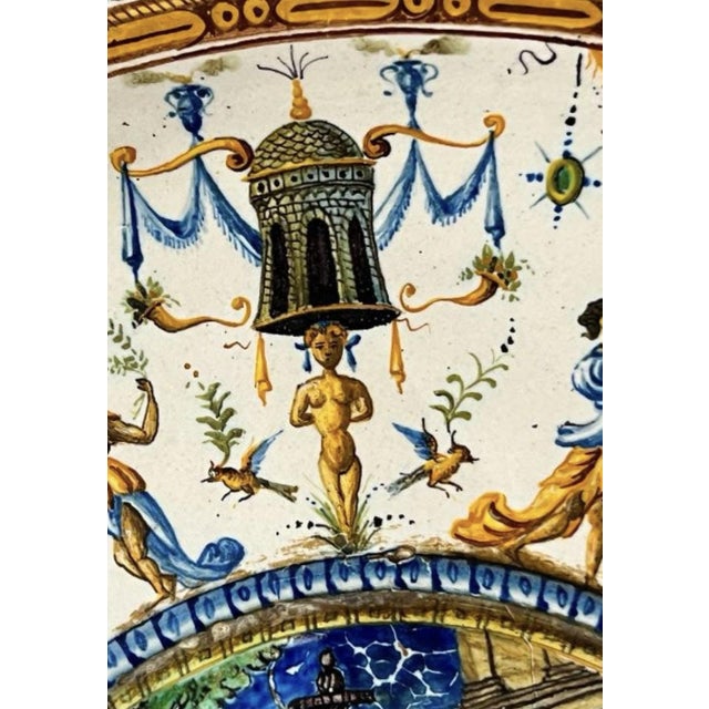 Large Plate in Cantagalli Porcelain, Italy, 19th Century For Sale - Image 6 of 9