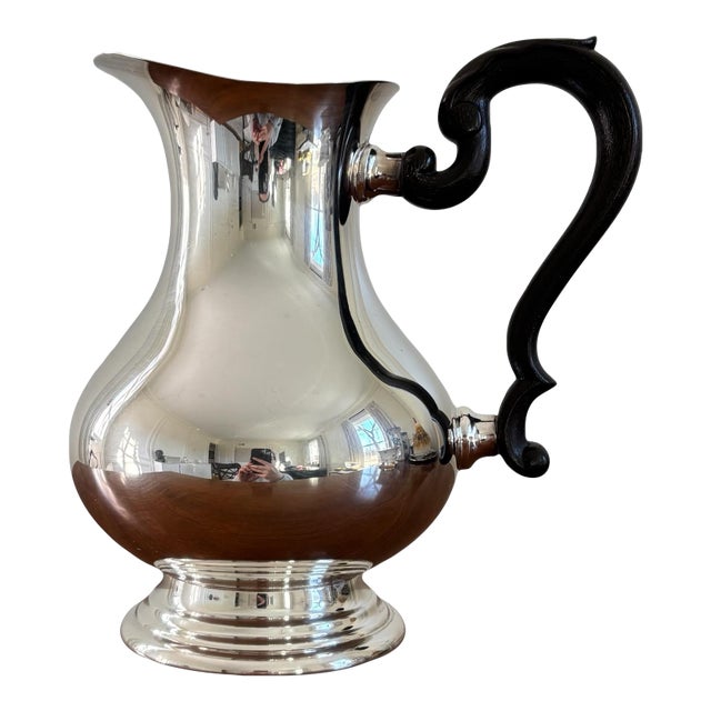 Vintage Gorham Silverplated Scrolling Handle Water Pitcher For Sale