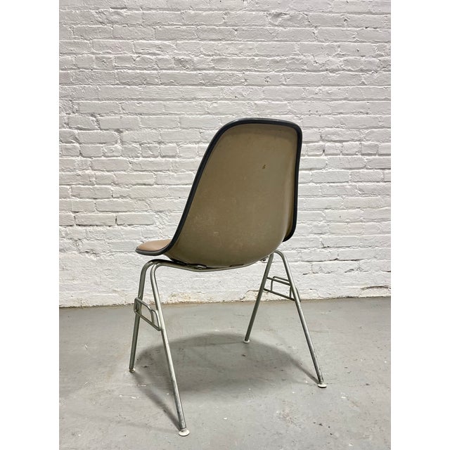 Vintage Herman Miller Eames Upholstered Fiberglass Shell Chair – Stacking Wire Base, C. 1950's For Sale In New York - Image 6 of 12