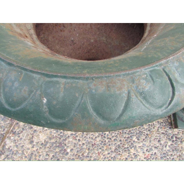 Pair of Antique French Medici Style Cast Iron Urns For Sale - Image 14 of 18