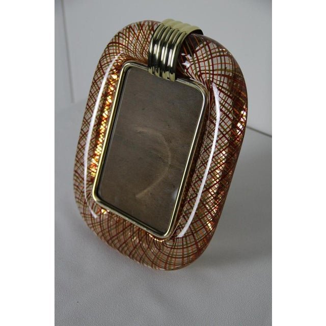 Photo Frame in Red Filigree Murano Glass, 2000s For Sale - Image 4 of 16