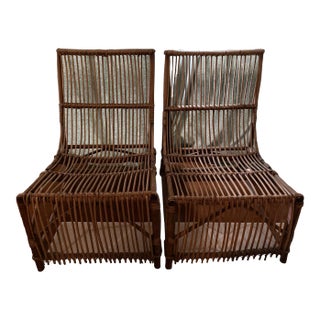 1960s Pair of Vintage African Bamboo Chairs For Sale