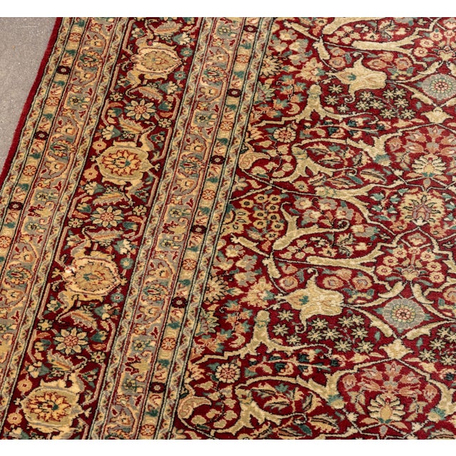 Persian Qum Silk Rug, 12' 7" X 6' For Sale - Image 4 of 9