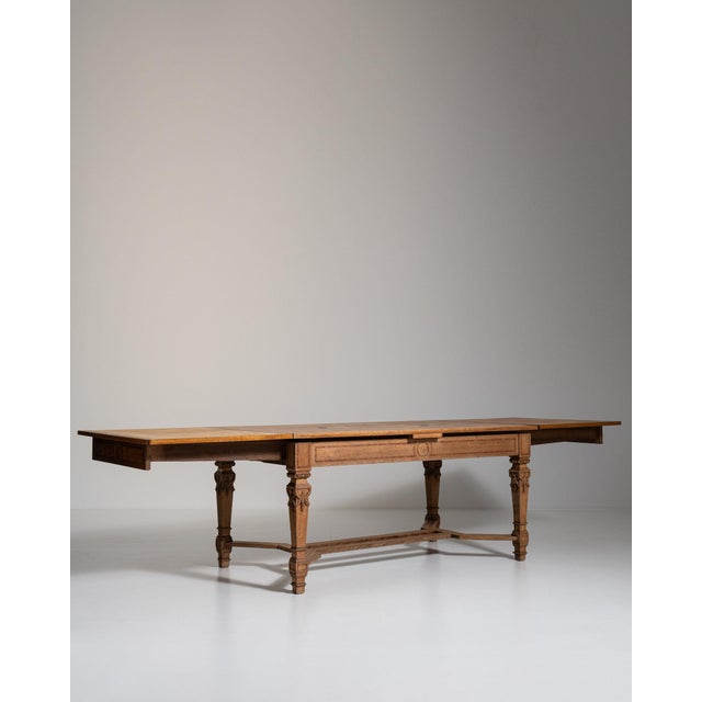 19th Century France Rich Walnut Brown Extending Walnut Trestle Table For Sale - Image 10 of 11