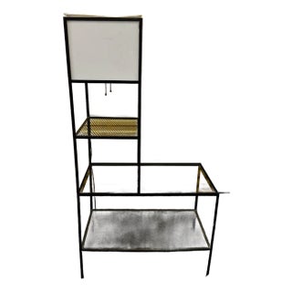 1950s Attributed to Frederic Weinberg Mid Century Modern Etagere Shelving Unit Floor Lamp For Sale
