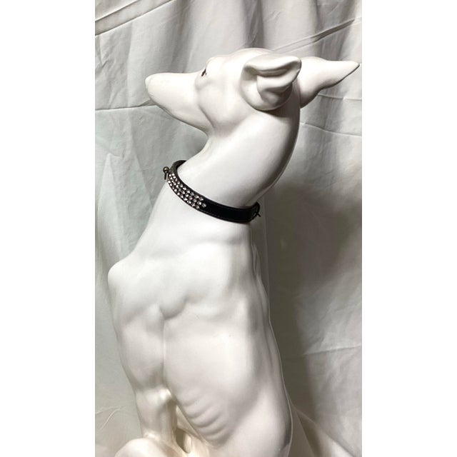1960s Large Tall Ceramic Whippet Greyhound Dog 28” Tall For Sale - Image 9 of 12