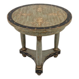 Harden Charming Hand-Painted Neoclassical Side Table Round Table For Sale