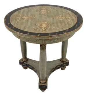 Harden Charming Hand-Painted Neoclassical Side Table Round Table