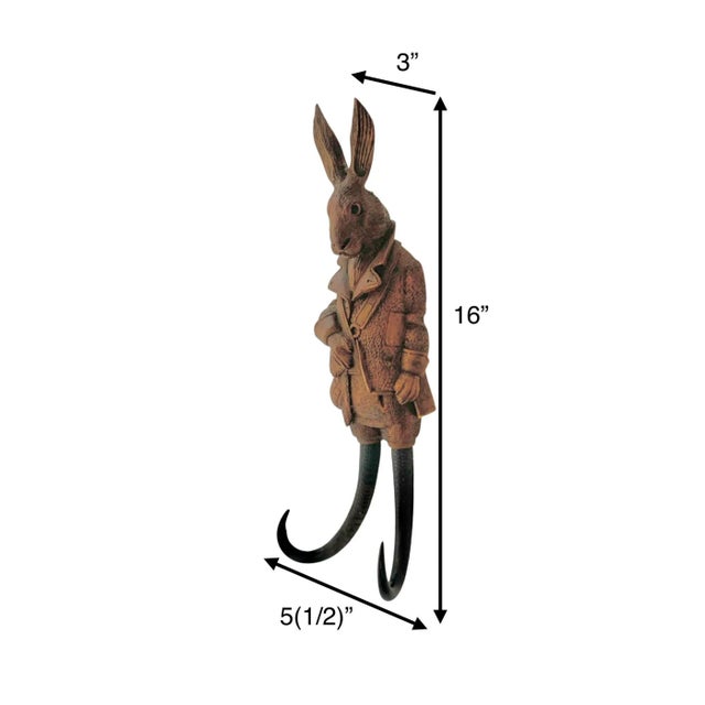The Rabbit vintage Black Forest mixed media Coat Hook is a beautifully crafted decorative collectible sculpture. The...