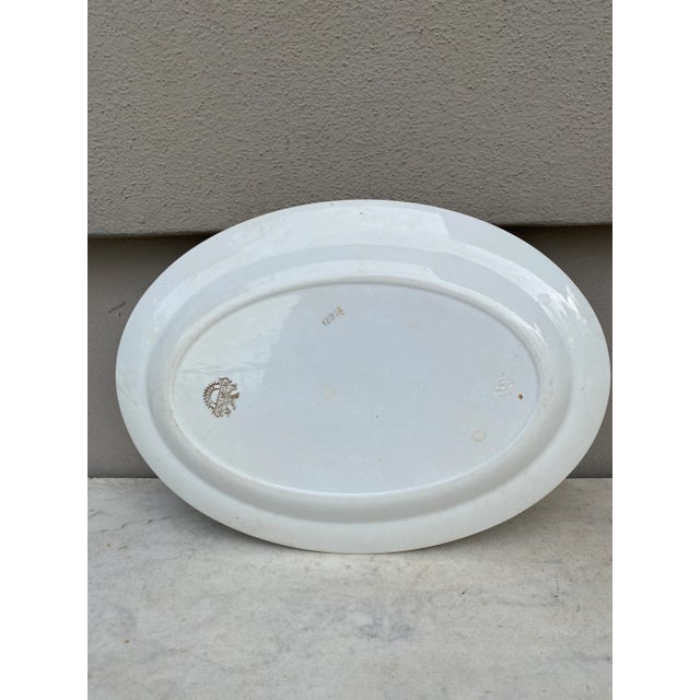 Villeroy & Boch German Faience Oval Platter With Red Flowers Villeroy Boch Circa 1900 For Sale - Image 4 of 6