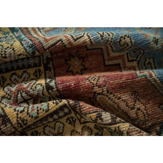 Burgundy Vintage Distressed Anatolian Rug Runner - 3'7" x 10'1" For Sale - Image 8 of 9
