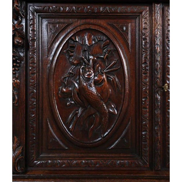 Antique Hunting Buffet in Oak For Sale - Image 6 of 6