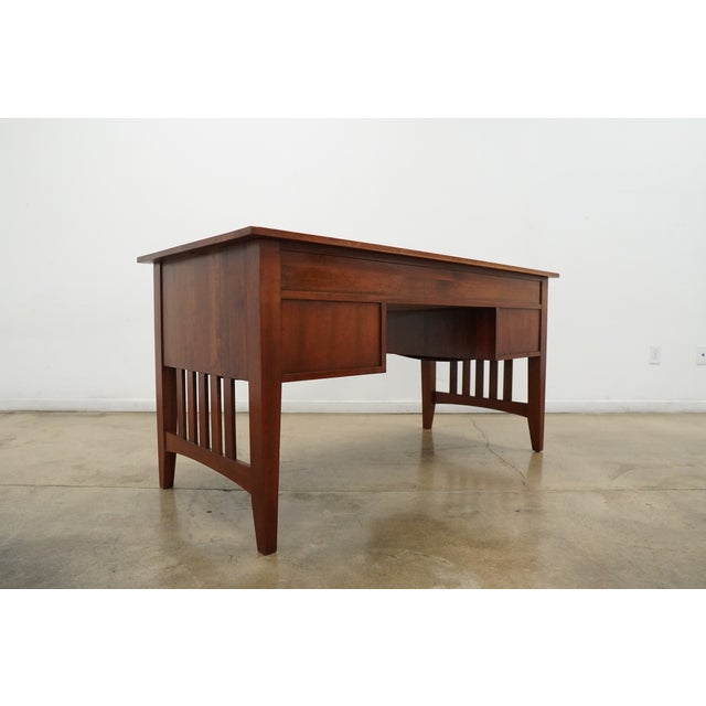 Vintage Ethan Allen American Impressions Solid Wood Writing Desk For Sale - Image 12 of 17