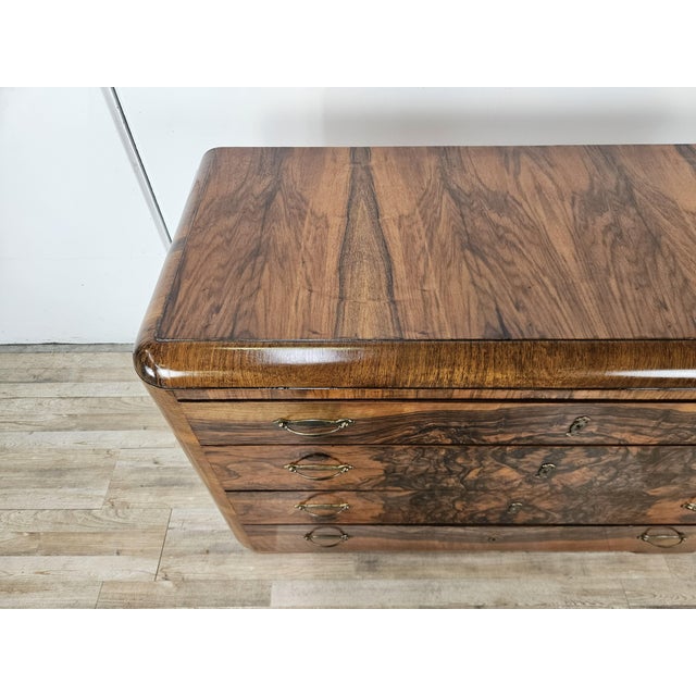 Vintage Art Deco Dresser in Walnut, 1940s For Sale - Image 4 of 18