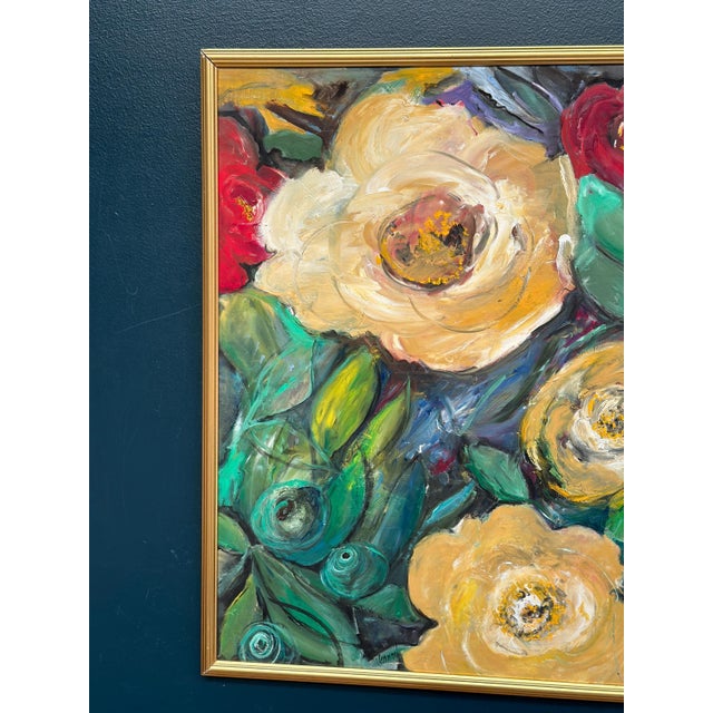 Mid-Century Modern Inger Gremmel, Blommor (Flowers), 1950s, Oil on Panel, Framed For Sale - Image 3 of 18