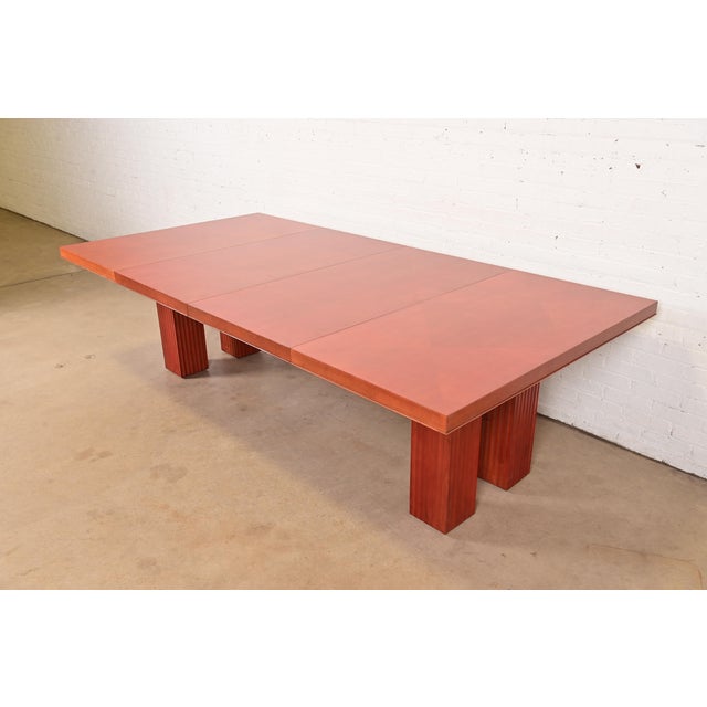 Baker Furniture Modern Art Deco Parquet Top Extension Dining Table, Newly Refinished For Sale - Image 9 of 17