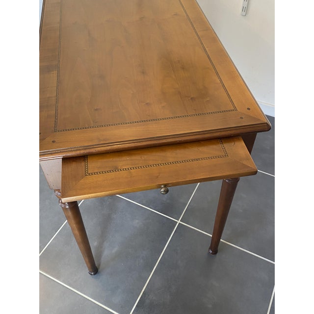 Vintage Cherry Wood and Marquetry Desk, 1950s For Sale - Image 11 of 18