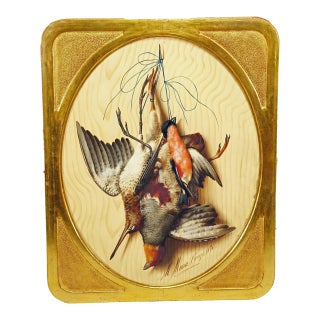 Antique Trompe l'Oeil Painting by Micheangelo Meucci, Florence 1867 For Sale