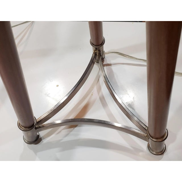 Mid-Century Modern 1970s Solid Maple and Nickel Tripod Table Lamps - a Pair For Sale - Image 3 of 8