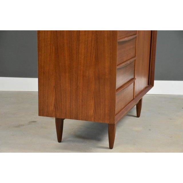 1950s Refinished Danish Modern Teak Armoire Dresser by Falster For Sale - Image 9 of 14
