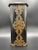 Lacquered and gilt travelling shrine with standing Kannon. Intricate etched bronze fittings on the door, base and corners....