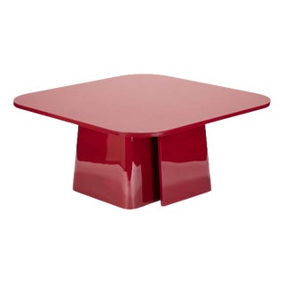 Ooma Burgundy Lacquered Glass Dining Table by Reda Amalou Design For Sale