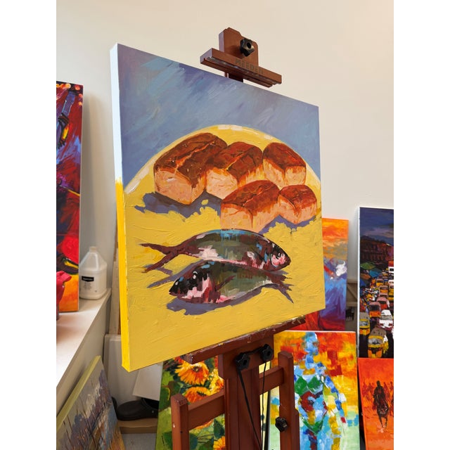 Contemporary A Table of Abundance, Acrylic Painting by Godfrey Afebuame (2026) For Sale - Image 3 of 4