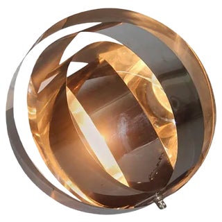 Vintage Curved Steel Table Lamp For Sale