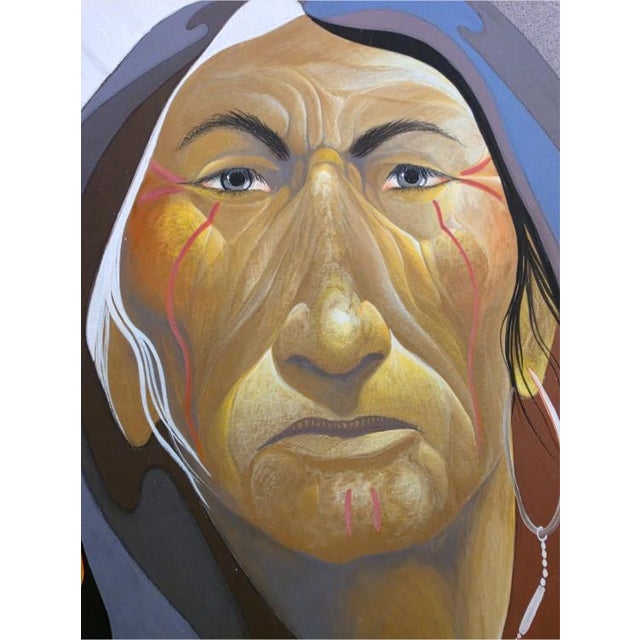 1970s Robert Redbird Signed "Peyote Chief" 1979 20"x 25" Lithograph Read For Sale - Image 18 of 18