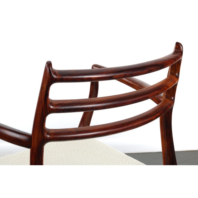 Niels Moller Model 62 Rosewood & Knoll Boucle Arm Chair by Niels Møller for JL Møllers 1960s For Sale - Image 4 of 7