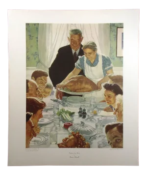 1972 "Freedom From Want" Collotype After Norman Rockwell