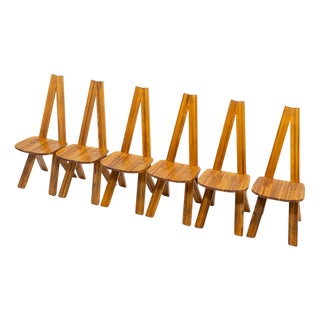 French S45 Chairs by Pierre Chapo, 1970s, Set of 6 For Sale