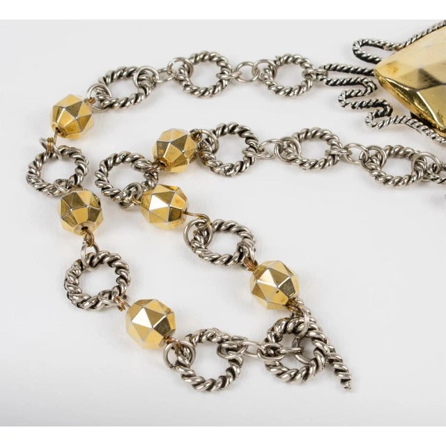 Alexis Lahellec Paris Bi-Color Metal Necklace For Sale - Image 10 of 10