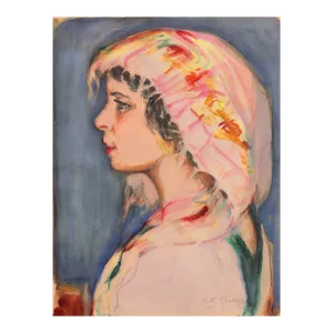 'Woman Wearing a Headscarf' by Ruth Peabody, Laguna Beach, California, Art Institute of Chicago