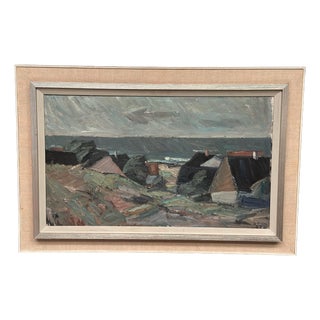 Carl Berndtsson, Village, 1960s, Oil Painting on Canvas, Framed For Sale