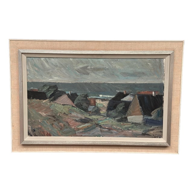 Carl Berndtsson, Village, 1960s, Oil Painting on Canvas, Framed For Sale