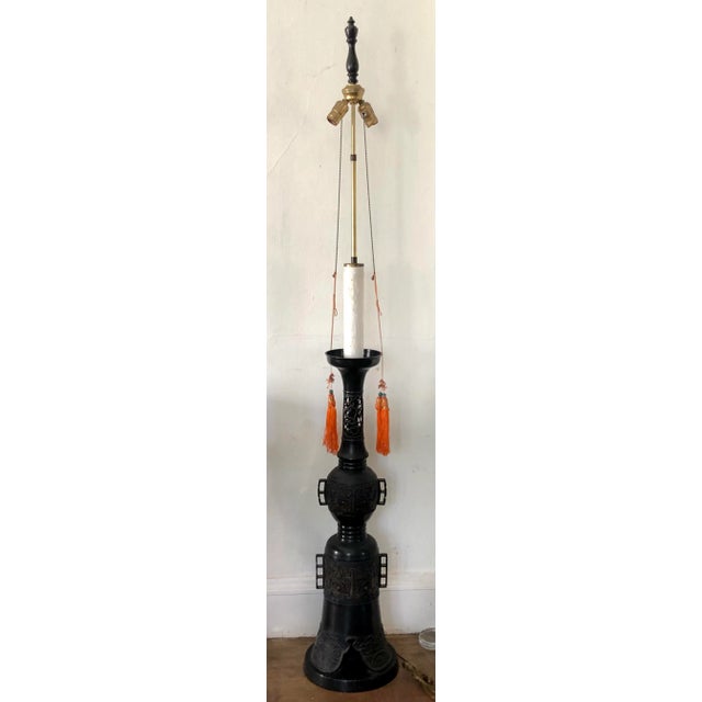 Marbro James Mont-Style Chinese Archaistic Bronze Floor Lamp For Sale - Image 9 of 9