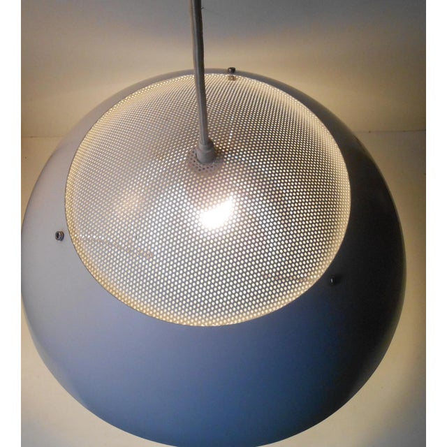 Metal Danish White Safari Pendant Lamp by Christian Hvidt, Peter Hvidt, & Orla Molgaard for Nordisk Solar Kampagni, 1970s For Sale - Image 7 of 8