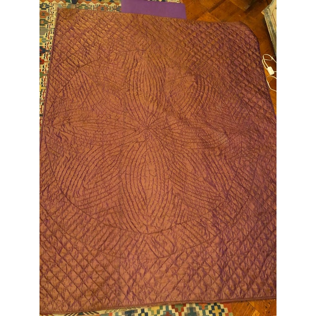 Vintage Indian Mirrored Quilt With Quilted Backing For Sale In New York - Image 6 of 9
