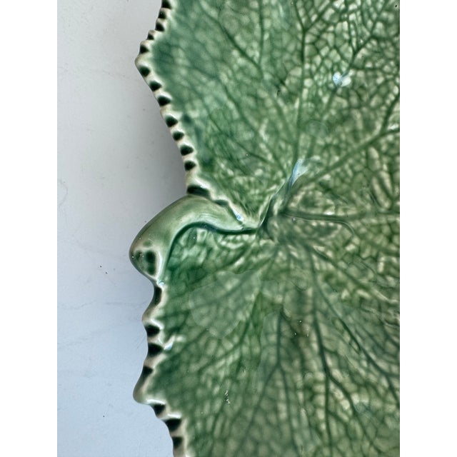 Realism Bordallo Pinheiro Leaf Plate For Sale - Image 3 of 8