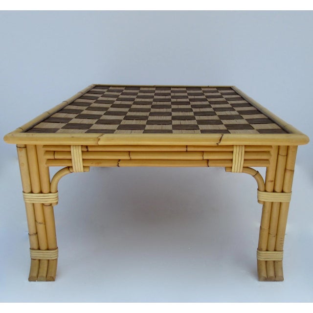 1970s C.1980's "Archival" -John Hutton for Donghia Leather Strapped, Wrapped Bamboo, Rattan, & Wicker -"Sanur,"Coffee Table For Sale - Image 5 of 18