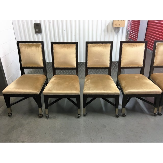 Mark David Gold Velvet Dining Chairs - Set of 6 | Chairish
