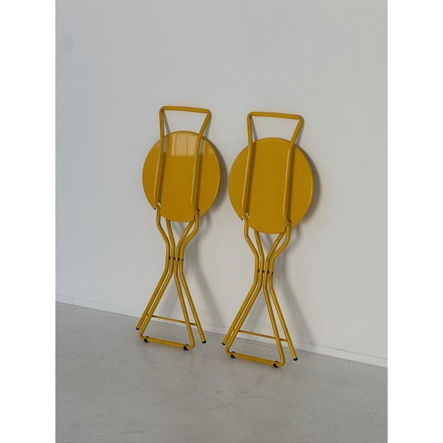 Yellow Set of Dafne Folding Chairsi, 1970s For Sale - Image 8 of 9